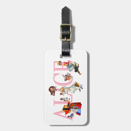 Alice in Wonderland en Friends Bagagelabel (Voorkant verticaal)