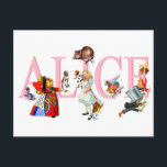 Alice in Wonderland en Friends Briefkaart<br><div class="desc">Alice in Wonderland en Vrienden,  waaronder de Mad Hatter,  de koningin van het hart,  de Duchess,  de Caterpaal,  de Cheshire Cat,  het witte konijn en de Cardmen</div>