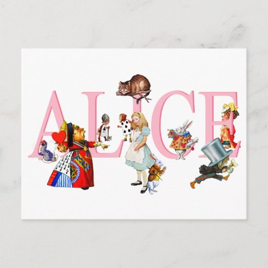 Alice in Wonderland en Friends Briefkaart (Voorkant)
