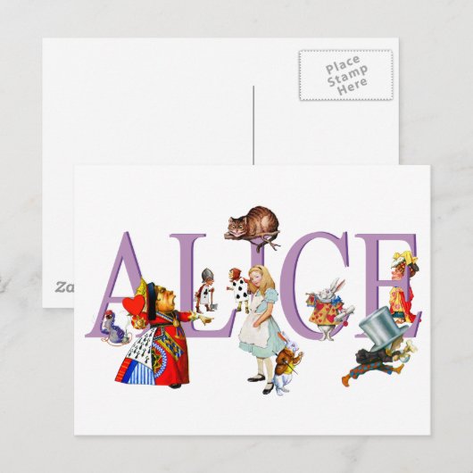 Alice in Wonderland en Friends Briefkaart (Voorkant / Achterkant)
