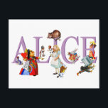 Alice in Wonderland en Friends Briefkaart<br><div class="desc">Alice in Wonderland en Vrienden,  waaronder de Mad Hatter,  de koningin van het hart,  de Duchess,  de Caterpaal,  de Cheshire Cat,  het Witte konijn en de Cardmen.</div>