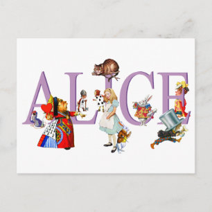 Alice in Wonderland en Friends Briefkaart