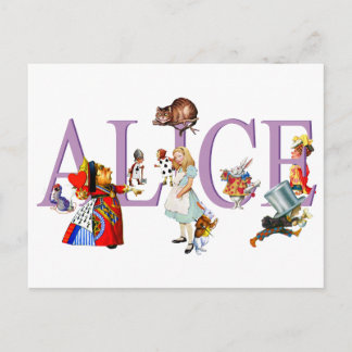 Alice in Wonderland en Friends Briefkaart