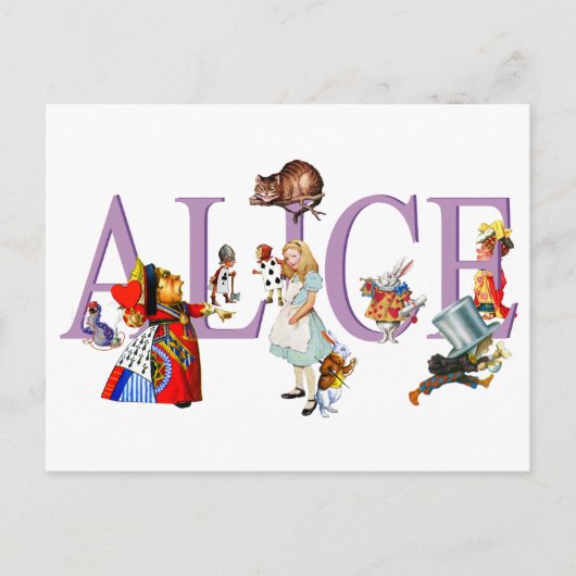 Alice in Wonderland en Friends Briefkaart (Voorkant)