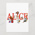 Alice in Wonderland en Friends Briefkaart<br><div class="desc">Alice in Wonderland en Vrienden,  waaronder de Mad Hatter,  de koningin van het hart,  de Duchess,  de Caterpaal,  de Cheshire Cat,  het witte konijn en de Cardmen</div>