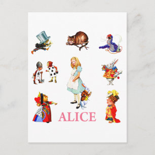 Alice in Wonderland en Friends Briefkaart