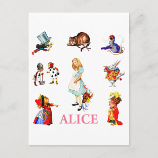 Alice in Wonderland en Friends Briefkaart