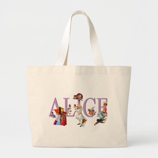 Alice in Wonderland en Friends Grote Tote Bag (Voorkant)