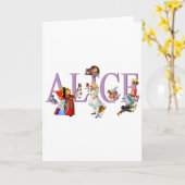 Alice in Wonderland en Friends Kaart (Gele Bloem)