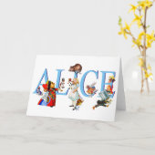 Alice in Wonderland en Friends Kaart (Gele Bloem)