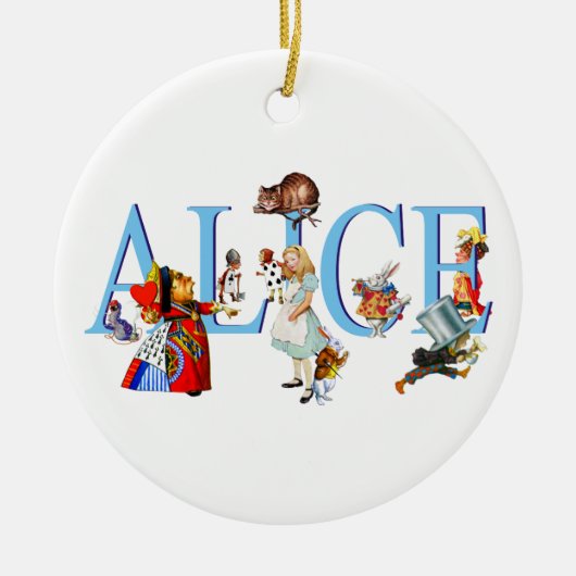 Alice in Wonderland en Friends Keramisch Ornament (Voorkant)
