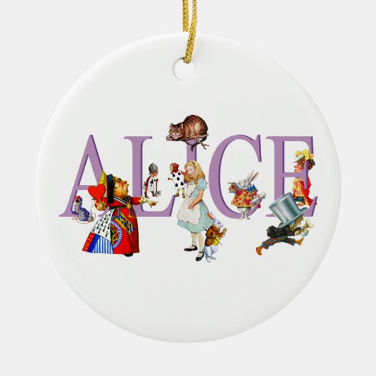 Alice in Wonderland en Friends Keramisch Ornament (Voorkant)