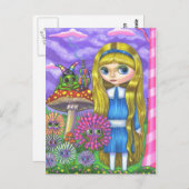 Alice in Wonderland en het Briefkaart van de derde (Voorkant / Achterkant)