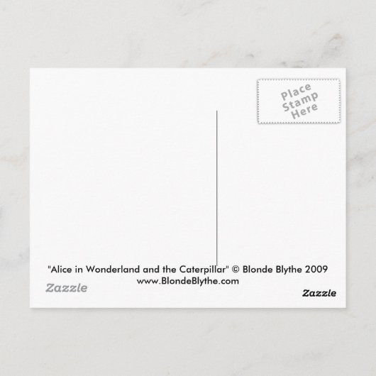 Alice in Wonderland en het Briefkaart van de derde (Achterkant)