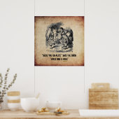 Alice (in Wonderland) en het Dodo Funny Poster (Keuken)