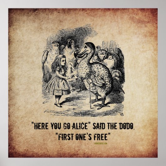 Alice (in Wonderland) en het Dodo Funny Poster (Voorkant)
