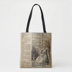 Alice in Wonderland en het witte konijn Tote Bag