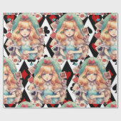 Alice in wonderland en Kaart Thema Cadeaupapier (Vlak)