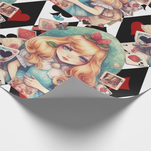 Alice in wonderland en Kaart Thema Cadeaupapier (Hoek)