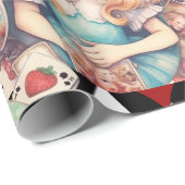 Alice in wonderland en Kaart Thema Cadeaupapier (Rol Hoek)