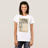 Alice in Wonderland en kat boven de boom T-shirt (Voorkant volledig)