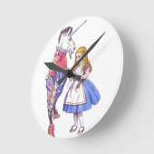 Alice in Wonderland en Unicorn Clock Ronde Klok (Hoek)