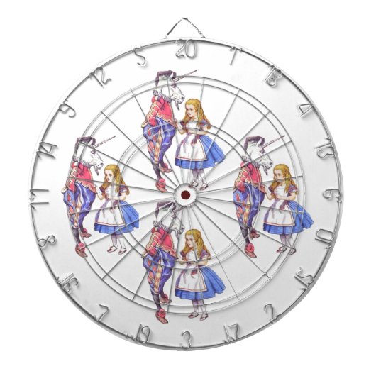 Alice in Wonderland en Unicorn Dartboard Dartbord (Voorkant)