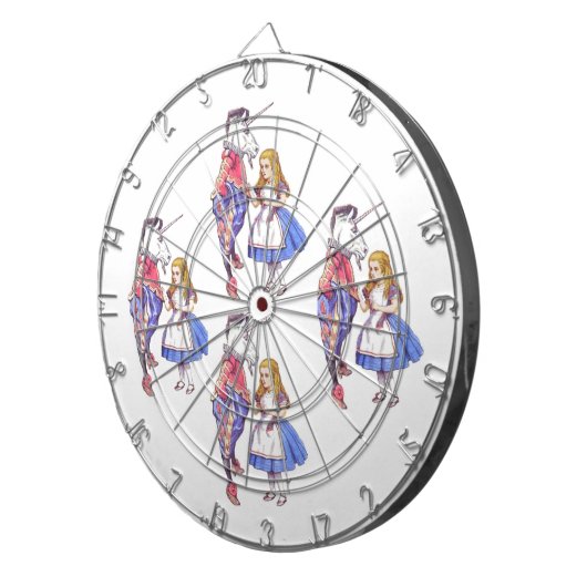 Alice in Wonderland en Unicorn Dartboard Dartbord (Voorkant Rechts)