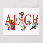 Alice In Wonderland en Vrienden Briefkaart (Voorkant)