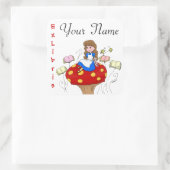 Alice in Wonderland Ex Libris boekenlabel Vierkante Sticker (Tas)