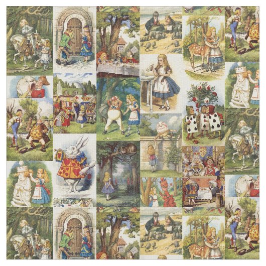 Alice in Wonderland Fabric Stof (Close Up)