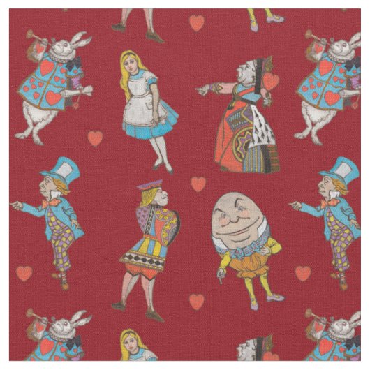 Alice in Wonderland Fabric Stof (Close Up)