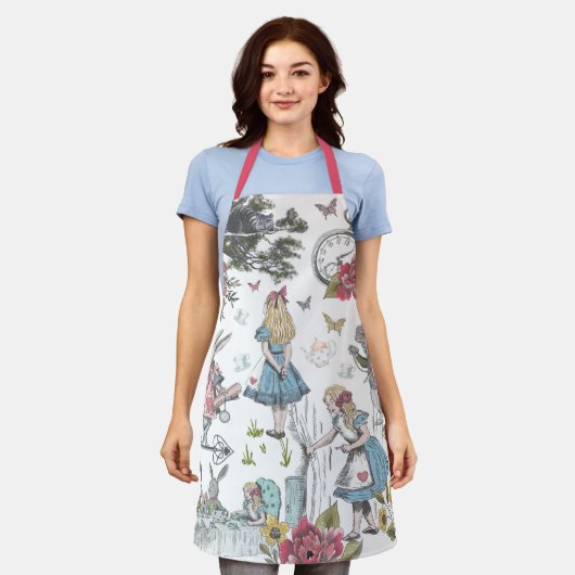 Alice in Wonderland  Fairy Tale Collage Jig Schort (Gedragen)