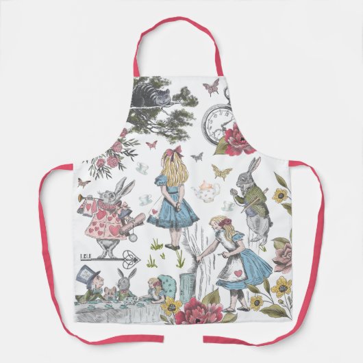 Alice in Wonderland  Fairy Tale Collage Jig Schort (Voorkant)