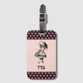 Alice in Wonderland Fairy Tale Monogram Bagagelabel (Voorkant (verticaal))