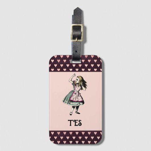 Alice in Wonderland Fairy Tale Monogram Bagagelabel (Voorkant (verticaal))