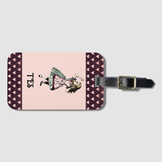 Alice in Wonderland Fairy Tale Monogram Bagagelabel (Voorkant (horizontaal))