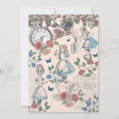  Alice in Wonderland Fairytale Baby shower Kaart (Achterkant)