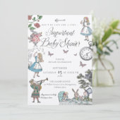  Alice in Wonderland Fairytale Baby shower Kaart (Staand voorkant)