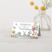 Alice in Wonderland Fairytale Birthday Party Table Plaatskaartje (Achterkant)