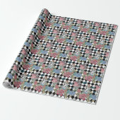  Alice in Wonderland Fairytale Checkerboard Cadeaupapier (Uitgerold)