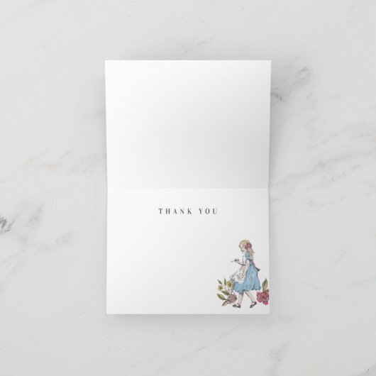  Alice in Wonderland Fairytale Collage Bedankkaart (Binnen)