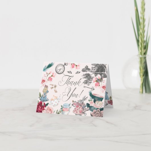  Alice in Wonderland Fairytale Collage Bedankkaart (Voorkant)