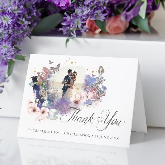  Alice in Wonderland Fairytale Foto Bedankkaart