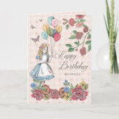 Alice in Wonderland Fairytale Happy Birthday Card Kaart (Voorkant)