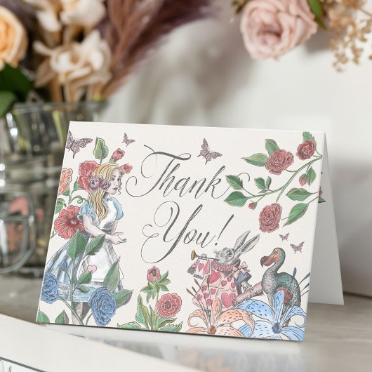 Alice in Wonderland Fairytale Karakters Bedankkaart