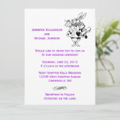 Alice in Wonderland Fairytale moderne bruiloft Kaart (Staand voorkant)