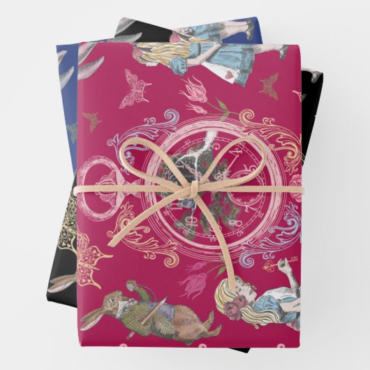 Alice in Wonderland Fairytale ontkoppeling Inpakpapier Vel (In situ)