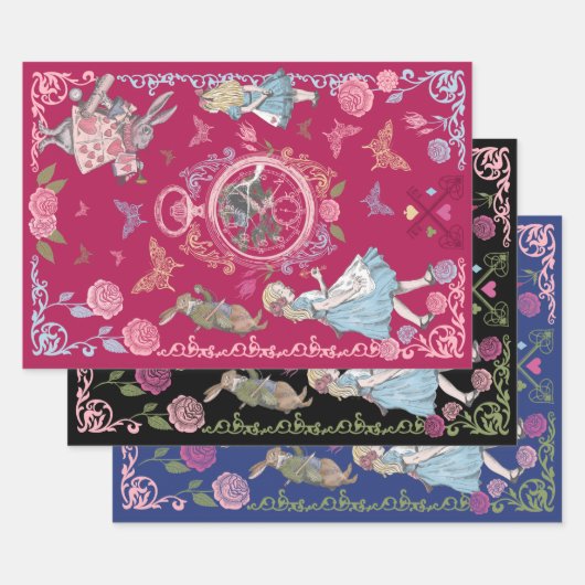 Alice in Wonderland Fairytale ontkoppeling Inpakpapier Vel (Set)