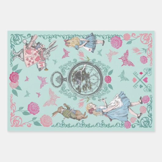 Alice in Wonderland Fairytale ontkoppeling Inpakpapier Vel (Voorkant)